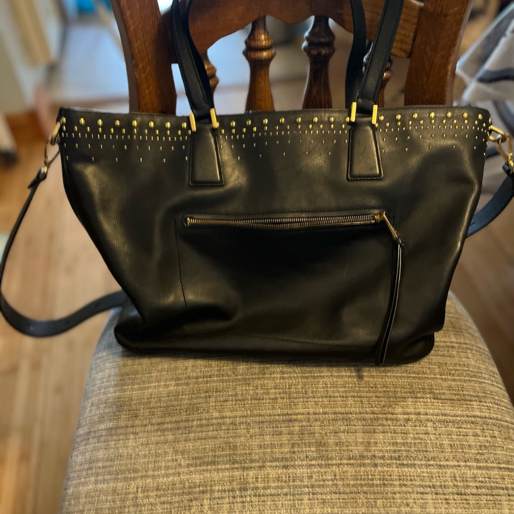 New without tags Black Leather Large Tote Bag by Cole Han